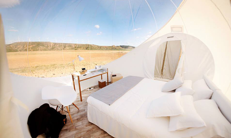 โรงแรมฟองสบู่ Hotel Aire de Bardenas, Navarra, Spain โรงแรมฟองสบู่, bubble hotels, สเปน