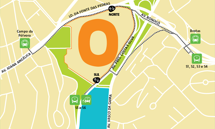 แผนที่, การเดินทาง สนามแข่งขันฟุตบอล Fonte Nova Arena