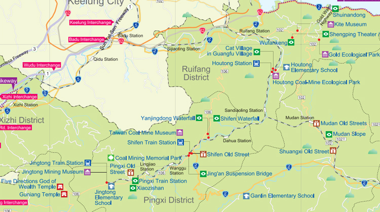 แผนที่ทางรถไฟผิงซี