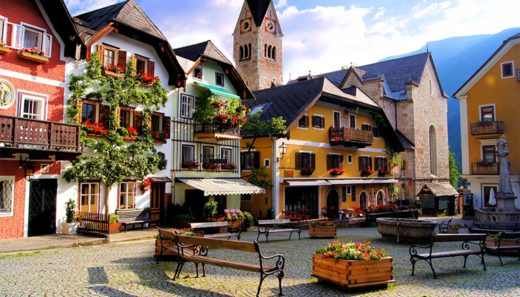 ฮัลล์สตัท, ประเทศออสเตรียเมืองแห่งทะเลสาบ ฮัลล์สตัท, ออสเตรีย Hallstatt, Austria